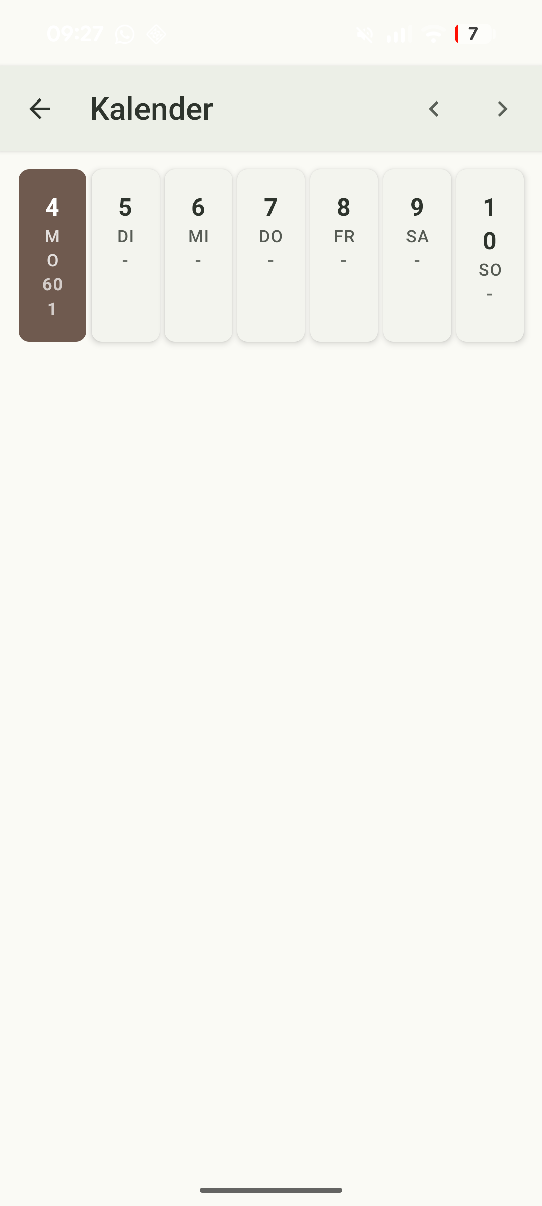 Emira Screenshot: Kalender